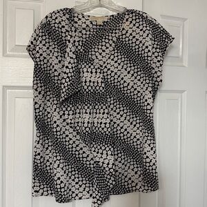 Michael Kors Floral Black and White Top Size L